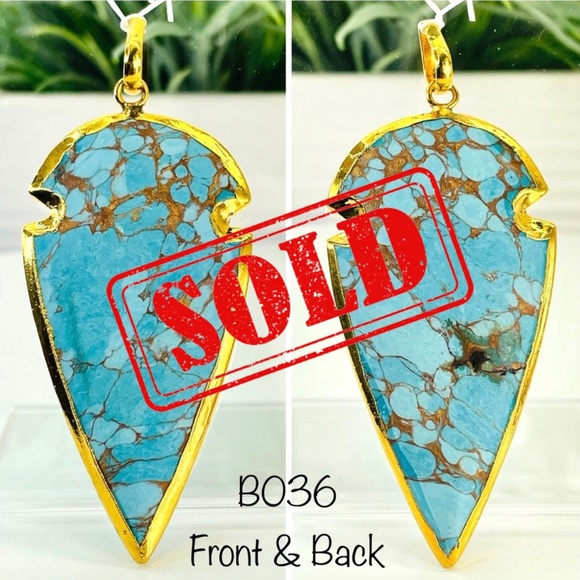 🌻 Last One…Faux Copper Turquoise Arrowhead Pendant - Picture 12 of 12